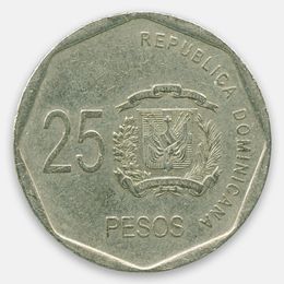 25 песо 2005-2016 Доминикана (сост. Fine)