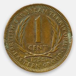 1 цент 1955-1965 Восточные Карибы (сост. Very Fine)