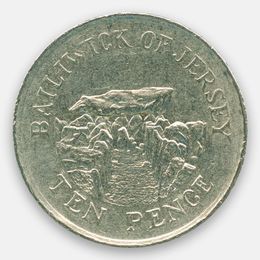 10 пенсов 1992-1998 Джерси (сост. Very Fine)