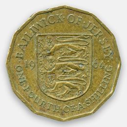 1/4 шиллинга 1964 Джерси (сост. Very Fine)