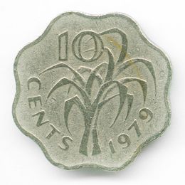 10 центов 1974-1979 Эсватини (Свазиленд) (сост. Very Fine)