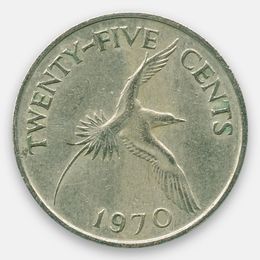 25 центов 1970-1985 Бермудские Острова (сост. Very Fine)