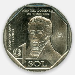 Мануэль Лоренсо де Видаурре 1 соль 2022 Перу (UNC)