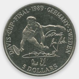 Кубок Дэвиса 5 долларов 1989 Ниуэ (сост. UNC)