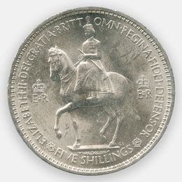 Коронация Елизаветы II 5 шиллингов 1953 Великобритания (сост. about UNC)
