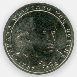 150 лет со дня смерти Иоганна Вольфганга фон Гёте 5 марок 1982 Германия