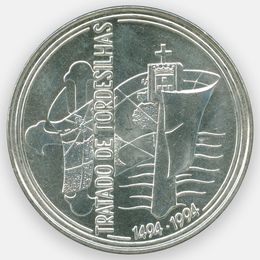 500 лет Тордесильясскому договору 1000 эскудо 1994 Португалия (сост. UNC)
