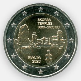 Храмовый комплекс Скорба 2 евро 2020 Мальта