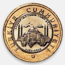 Собор Святой Софии 1 лира 2020 Турция (UNC)