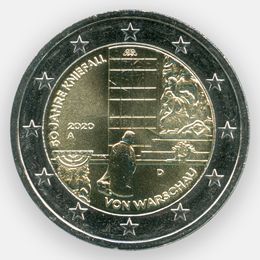 50 лет Коленопреклонению в Варшаве 2 евро 2020 Германия (G)