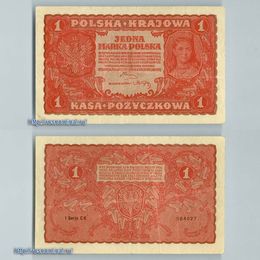 Банкнота 1 марка 1919 Польша сост. Very Fine