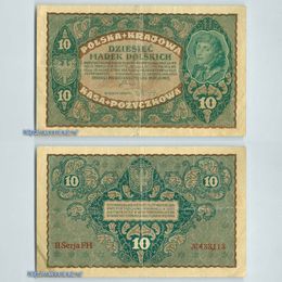 Банкнота 10 марок 1919 Польша сост. Fine