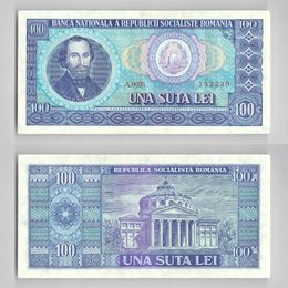 Банкнота 100 лей 1966 Румыния сост. about UNC