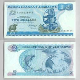 Банкнота 2 доллара 1983 Зимбабве сост. XFine