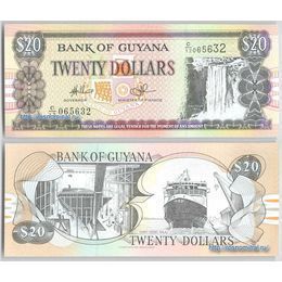 Банкнота 20 долларов 2009 Гайана сост. UNC