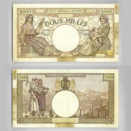 Банкнота 2000 лей 1943 Румыния сост. Very Fine