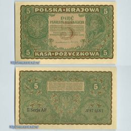 Банкнота 5 марок 1919 Польша сост. XFine