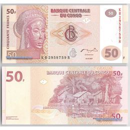 Банкнота 50 франков 2007-2013 Конго сост. UNC