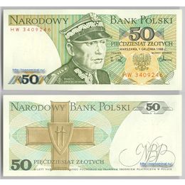 Банкнота 50 злотых 1988 сост. UNC