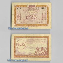 Банкнота 0,25 сантим 1923 Франция сост. Fine