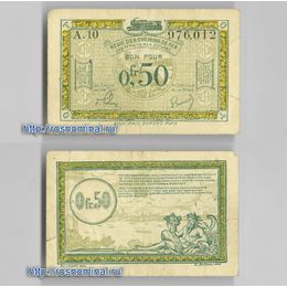 Банкнота 50 сантим 1923 Франция сост. Fine