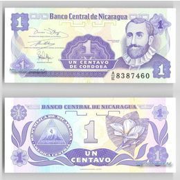 Банкнота 1 сентаво 1991 Никарагуа сост. UNC