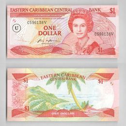 Банкнота 1 доллар 1986-1988 Восточные Карибы сост. UNC