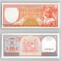 Банкнота 10 гульденов 1963 Суринам сост. UNC