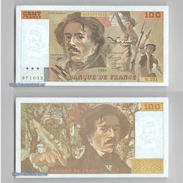 Банкнота 100 франков 1993 Франция сост. XFine