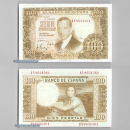 Банкнота 100 песет 1953 Испания сост. about UNC