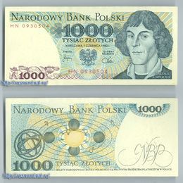 Банкнота 1000 злотых 1982 сост. UNC