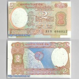 Банкнота 2 рупий 1976 Индия сост. about UNC