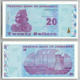 Банкнота 20 долларов 2009 Зимбабве сост. UNC