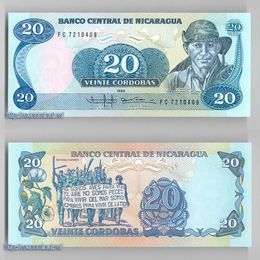Банкнота 20 кордоба 1985 Никарагуа сост. UNC