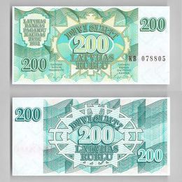 Банкнота 200 рублей 1992 Латвия сост. UNC