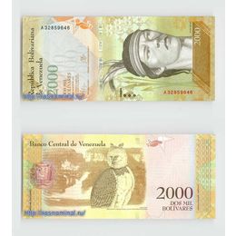 Банкнота 2000 боливар 2016 Венесуэла сост. UNC