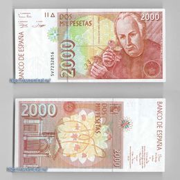 Банкнота 2000 песет 1992 Испания сост. XFine