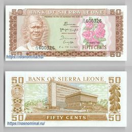 Банкнота 50 центов 1984 Сьерра-Леоне сост. UNC