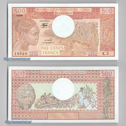 Банкнота 500 франков 1983 Конго сост. UNC
