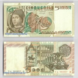 Банкнота 5000 лир 1979 Италия сост. XFine