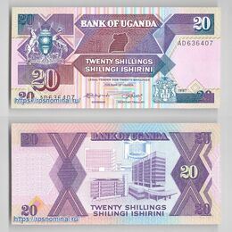 Банкнота 20 шиллингов 1987 Уганда сост. UNC