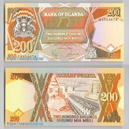 Банкнота 200 шиллингов 1996 Уганда сост. UNC