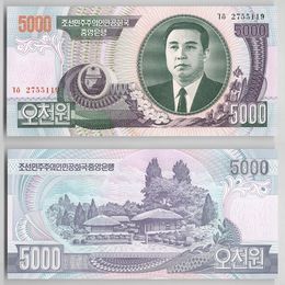 Банкнота 5000 вон 2006 Северная Корея сост. UNC