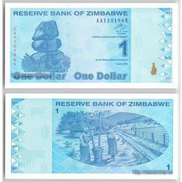 Банкнота 1 доллар 2009 Зимбабве сост. UNC
