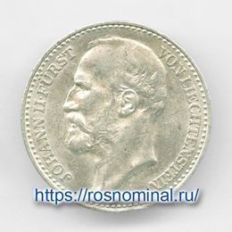 1 крона 1900 Лихтенштейн Серебро 0,835 5,0 гр