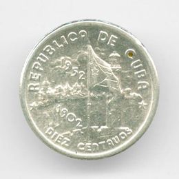 50 лет Республике Куба 10 сентаво 1952 Куба Серебро 0,900 2,50 гр