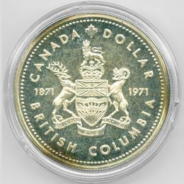 100 лет присоединению Британской Колумбии 1 доллар 1971 Канада Серебро 0,500 23,32 гр