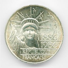 100 лет Статуи Свободы 100 франков 1986 Франция Серебро 0,900 15,0 гр