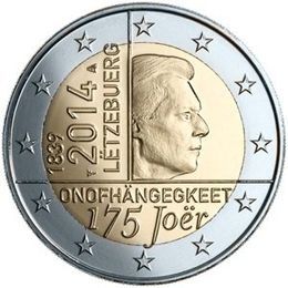 175 лет независимости Люксембурга Люксембург 2 евро 2014