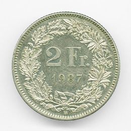 2 франка 1968 Швейцария (сост. Very Fine)